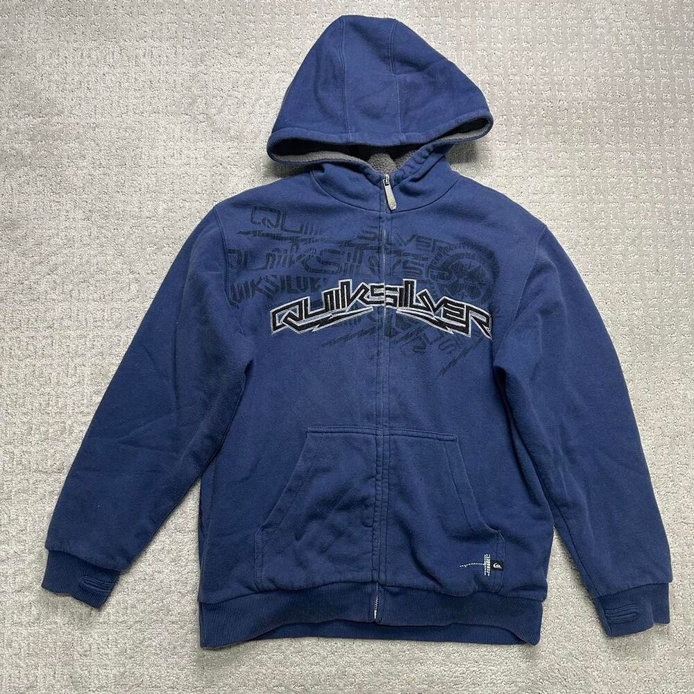 Quiksilver Y2K Women's Navy and Blue Hoodie